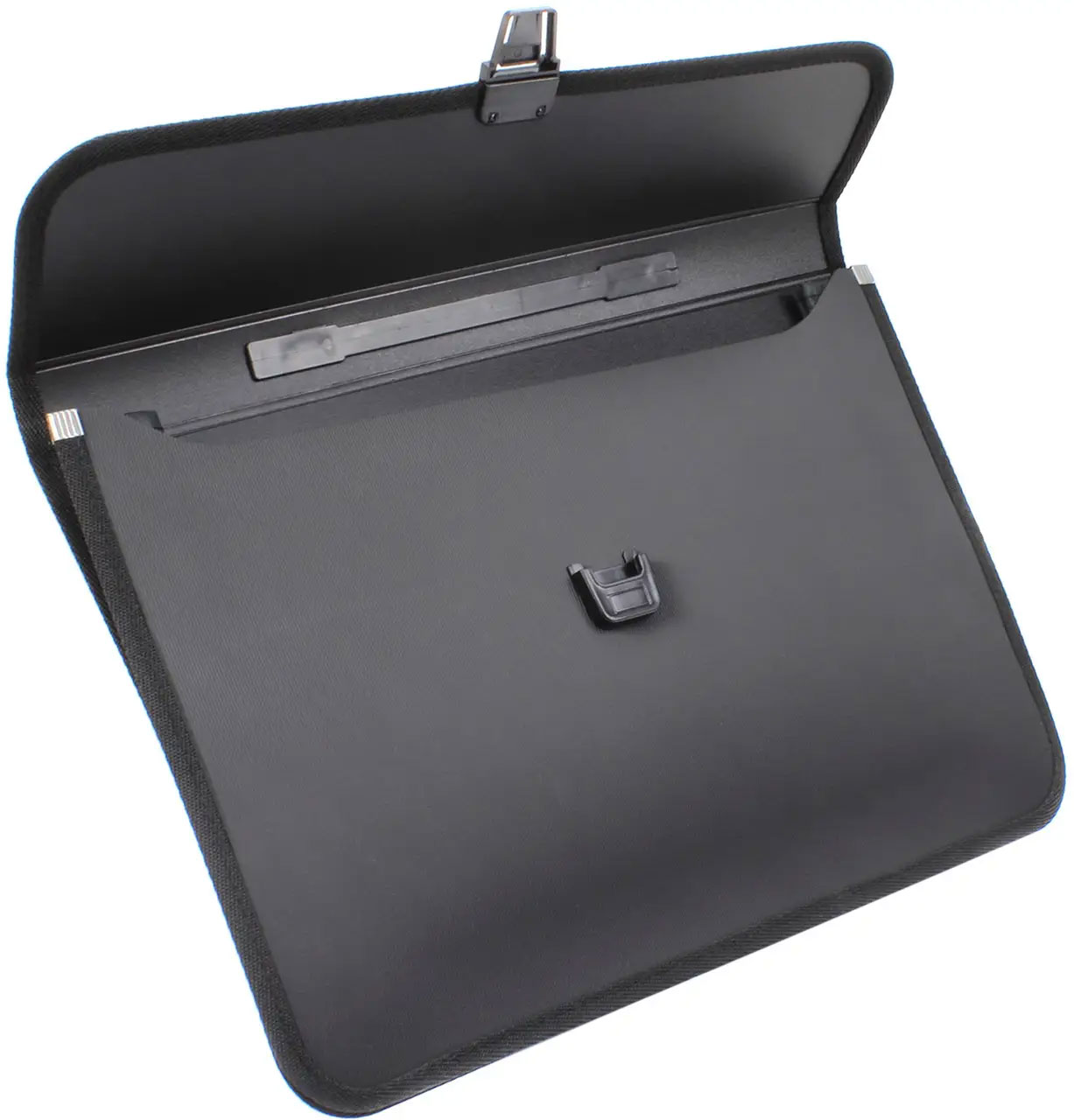 Портфель-картотека на 2 відділення, В4, з тканинною окантовкою, чорн. 4Office - фото 5