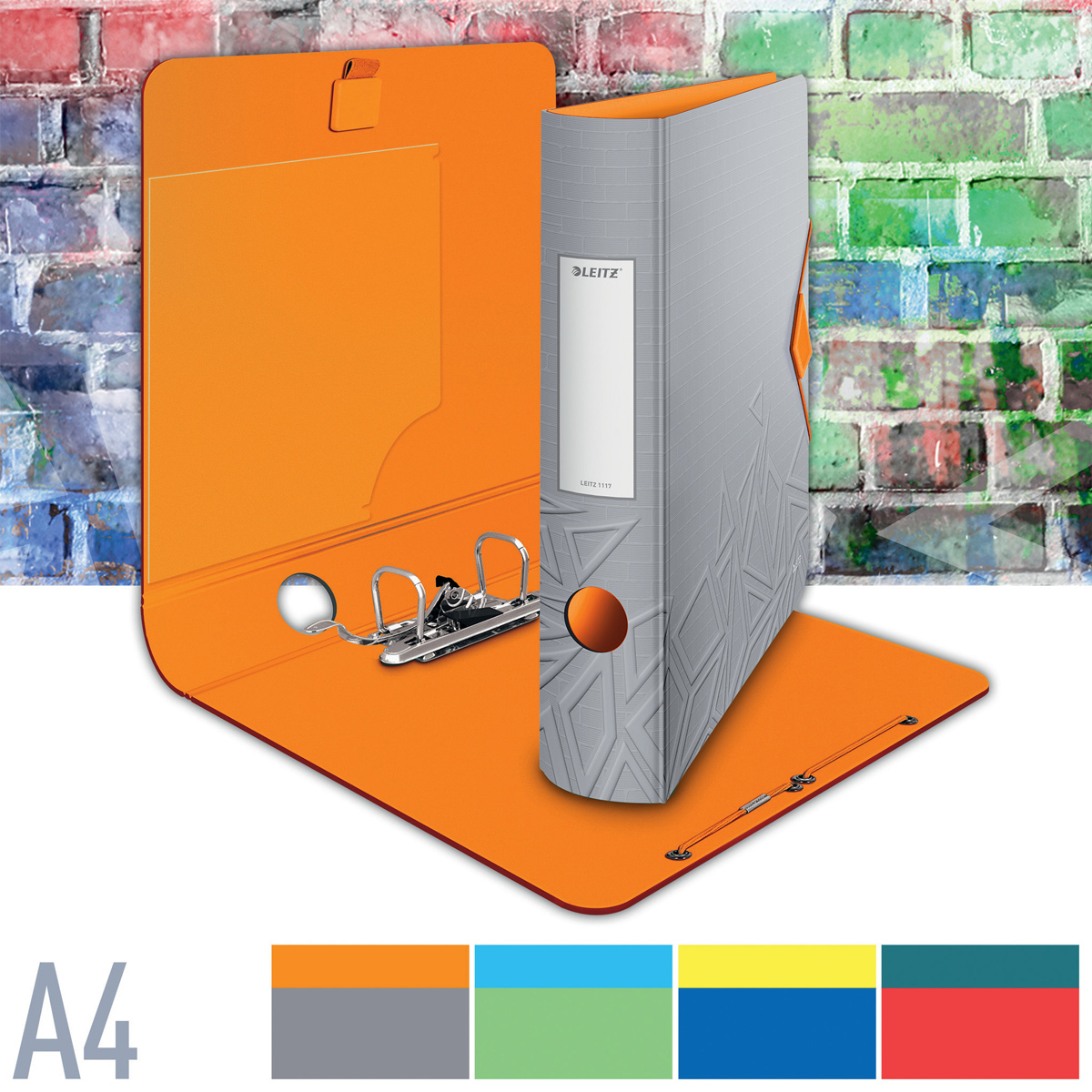 Регистратор 6.5см. А4 (PP) Active Urban Chic 180°, серый LEITZ - фото 7