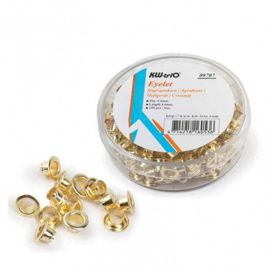 Люверси (кльопки) для ручного заклепника, діам. 4,8мм., 250шт/уп., золот. KW-Trio - фото 6
