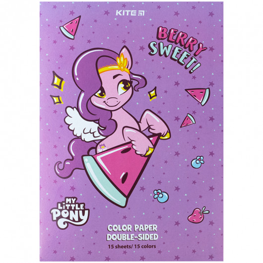 Бумага цветная двустор. (15лист/15цвет), А4 «My Little Pony» Kite - фото 4