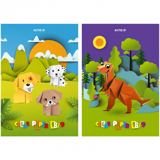 Папір кольоровий одностор.  А4 (18 арк/ 9 кол), скоба, Kite Kite - фото 5
