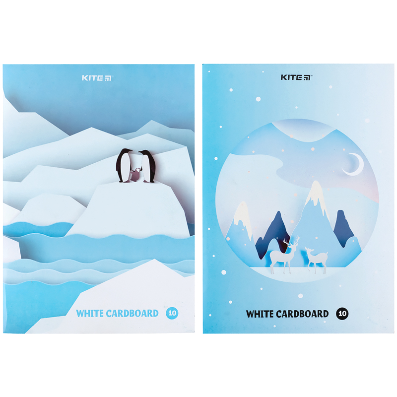 Картон белый односторонний А4 (10 л), папка, Kite Kite - фото 8