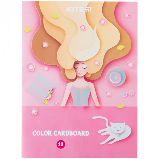 Картон цветной одност. А5 (10 л/ 10 цв), скоба, Kite Kite - фото 6