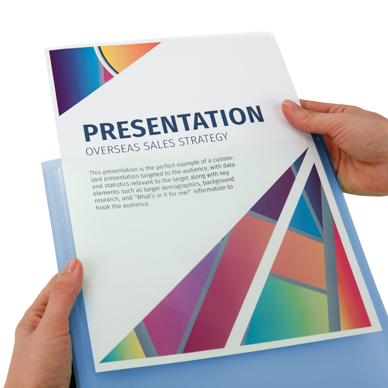 Дисплей-книга с карманом, А4, 20 файлов, прозрачная синяя Axent - фото 6