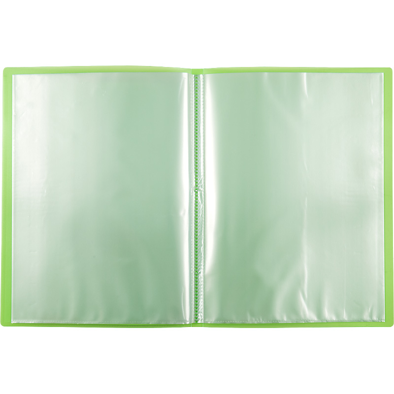Дисплей-книга с карманом, А4, 20 файлов, прозрачная зеленая Axent - фото 6