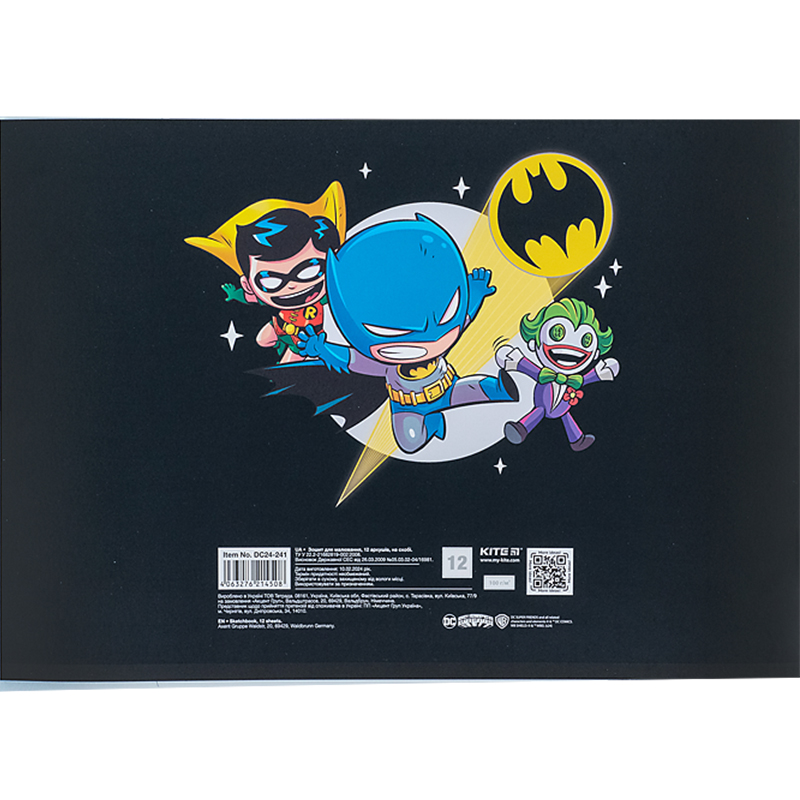 Зошит для малювання, 12 арк., скоба, софт тач + УФ лак, «DC Comics» Kite - фото 9