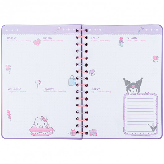 Ежедневник на спирали, твердая обложка, Hello Kitty-1 (HK25-438-1) Kite - фото 7