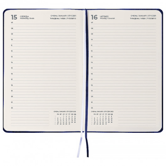 Ежедневник  2026 Grand Lines, 195*255, синий Axent - фото 4