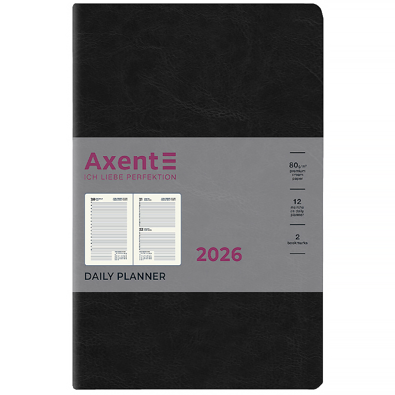Щоденник 2026 Partner City Soft, 145*210, чорний Axent - фото 5