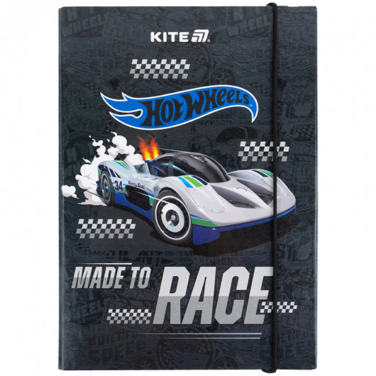 Папка для тетрадей B5, на резинках, картон, Hot Wheels-1 (HW25-210-1) Kite - фото 4
