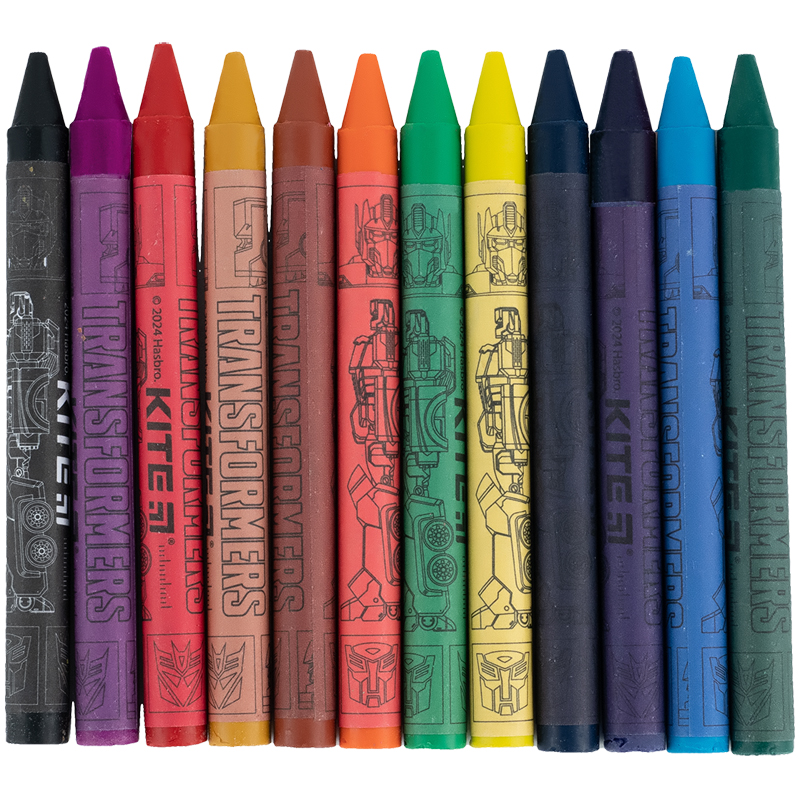 Мел восковой, 12 цветов Transformers Kite - фото 4