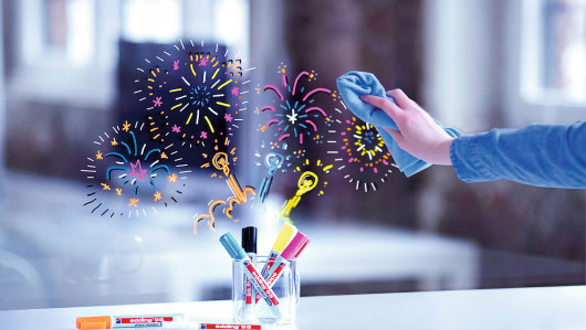 Маркер для стеклянных досок Glass e-95, круглое острие 2-3мм., розов. Edding - фото 6