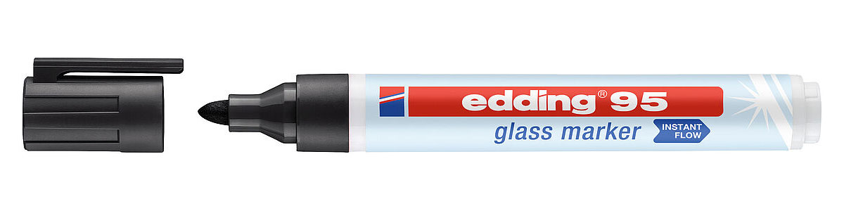 Маркер Glass для скляних дошок e-95, круглий наконечник 2-3мм., чорн. Edding - фото 6