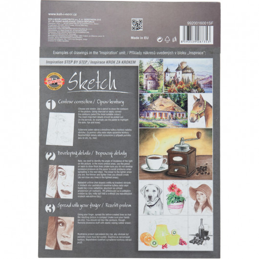 Альбом для скетчів, 20 арк., А4, 110 г/м2., з надрукованими ескізами, для малювання олывцями, сепією Koh-i-noor — фото 5