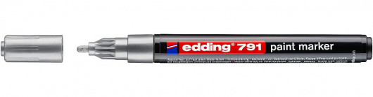 Маркер для маркування усіх поверхонь 791, круглий наконечник 1-2мм., срібл. Edding - фото 6