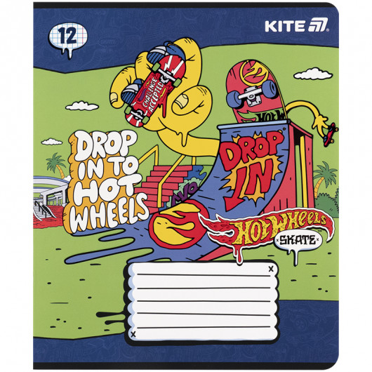 Тетрадь 12 лист., кл., софт тач + УФ лак, Hot Wheels-2 (HW25-232-2) Kite - фото 8