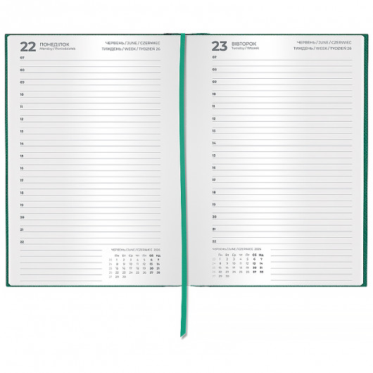 Ежедневник 2026 Classic Style, 145*210, с/т аквамариновый Axent - фото 4