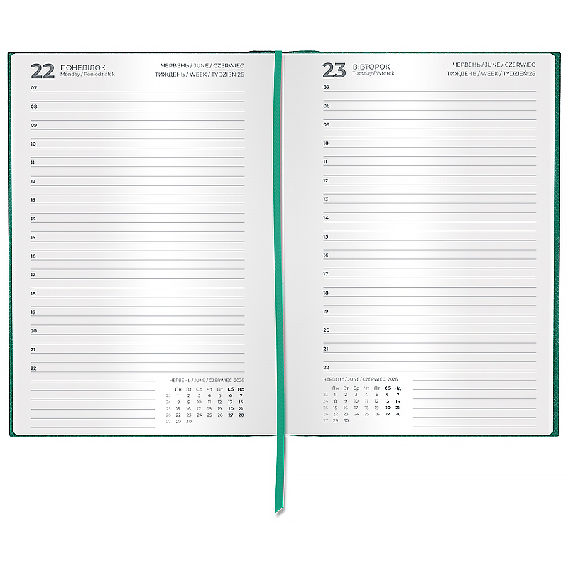 Ежедневник 2026 Classic Style, 145*210, с/т аквамариновый Axent - фото 4