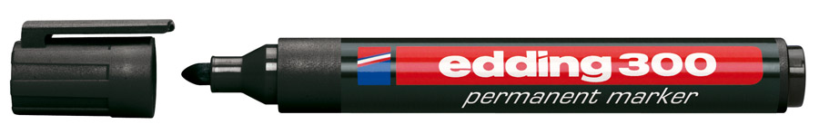 Маркер перманентный, круглое острие 1,5-3мм., 300, черн. Edding - фото 7