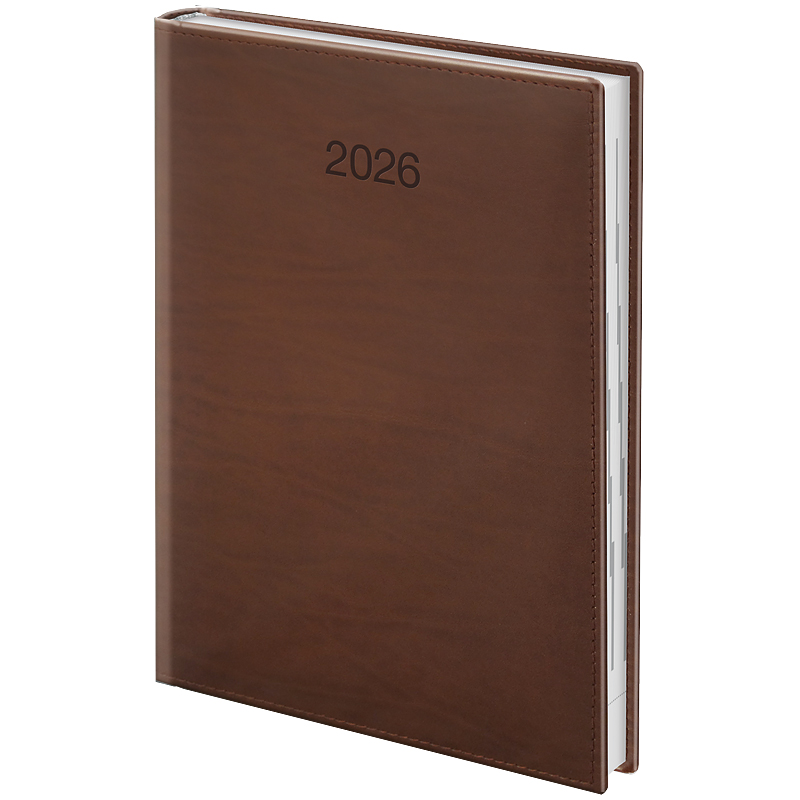 Щоденник 2026 Стандарт LaFontaine, сліпе тиснення, коньячний Brunnen - фото 4