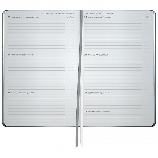 Еженедельник 2026 Partner City Soft, 125*195мм, серый Axent - фото 5