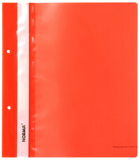 Швидкозшивач з прозорим верхом В5, з перфорацією, черв. NORMA - фото 2