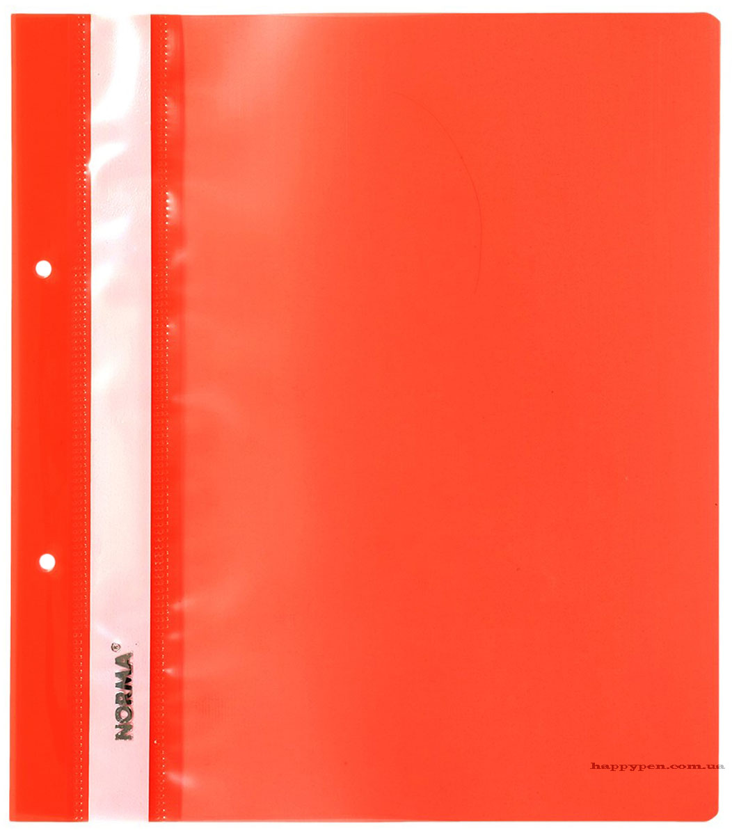 Швидкозшивач з прозорим верхом В5, з перфорацією, черв. NORMA - фото 2