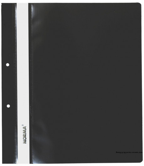 Скоросшиватель с прозрачным верхом В5, с перфорацией, черн. NORMA - фото 2