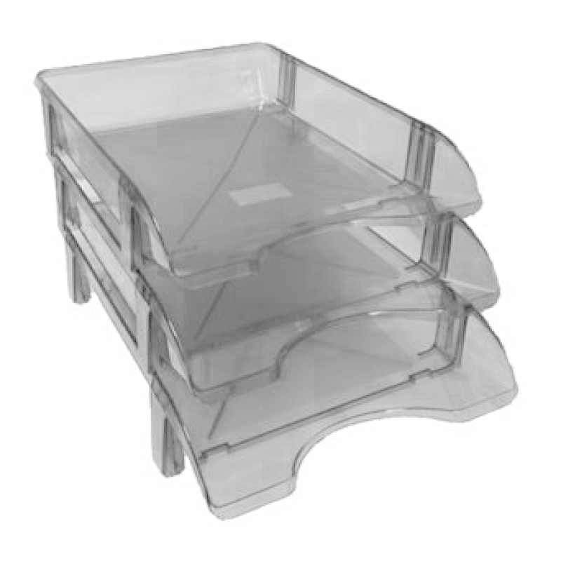 Лоток горизонтальный для бумаг ЛГ-06, прозрачный КиП - фото 3