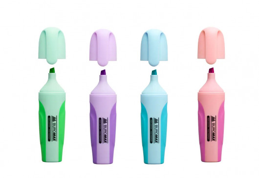 Маркер текстовый 2-4мм., PASTEL, набор 4шт./уп. BuroMax - фото 3