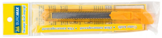 Ніж канцелярський малий 9мм., прозор. корпус, асорті BuroMax - фото 5