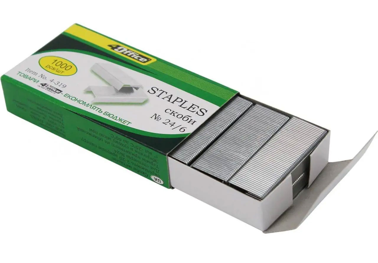Скоби для степлера 24/6, 1000шт./уп. 4Office - фото 5
