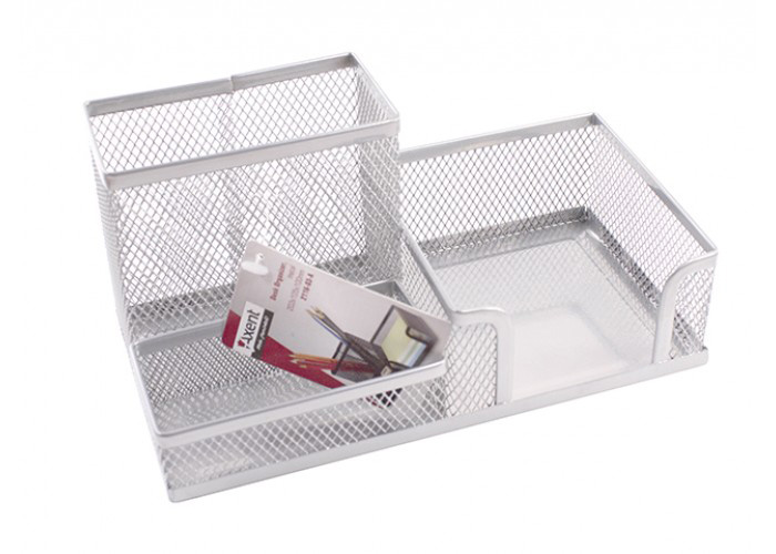 Подставка-органайзер 203x105x100мм., на 3 отделения, металлическая, серебр. Axent - фото 3