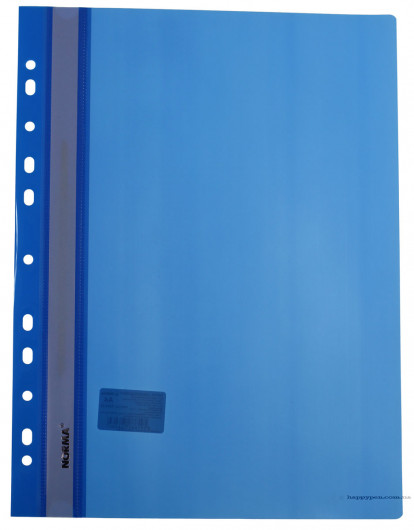 Швидкозшивач з прозорим верхом та перфорацією, А4, син. NORMA - фото 5