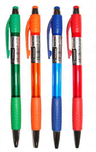 Ручка кулькова автоматична Carolina, корпус асорт., ст. син.  NORMA - фото 3