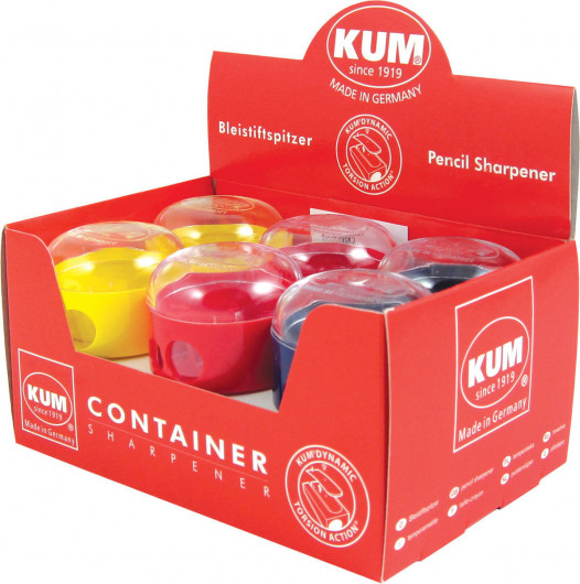 Точилка з контейнером 208К2, пластикова, з двома отворами, асорті KUM - фото 3