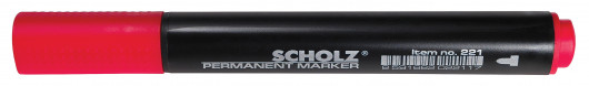 Маркер перманентний, круглий наконечник, 1-2мм., черв. Scholz - фото 6
