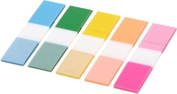 Закладки пластикові 12х45мм., 100шт., 5кольорів по 20 арк., пастель 4Office - фото 3