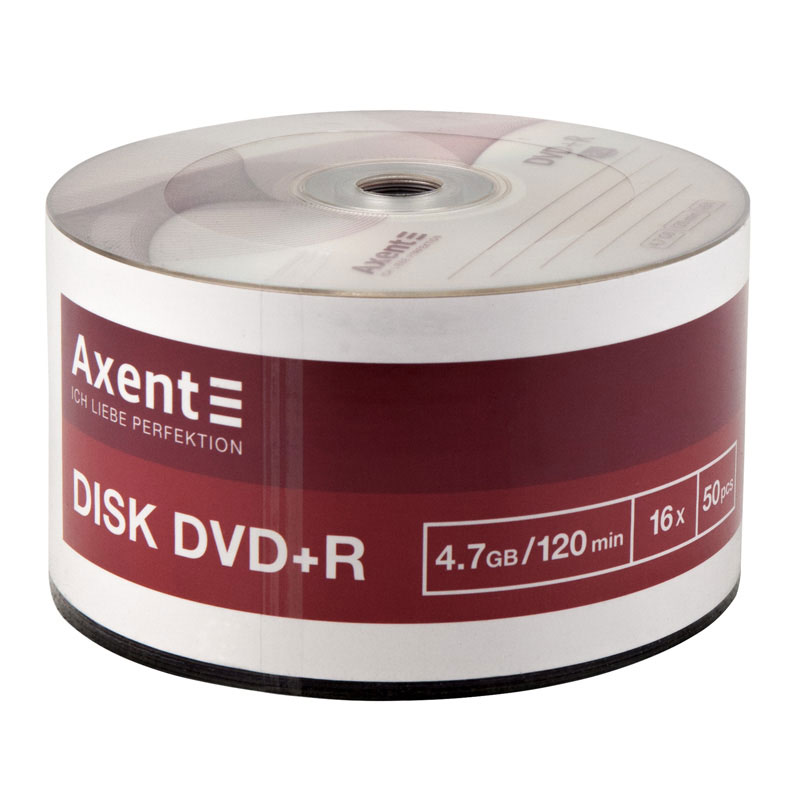 Диск DVD+R, 4.7 Gb/120min, 16x, 50шт/уп. Cake Box Axent - фото 2