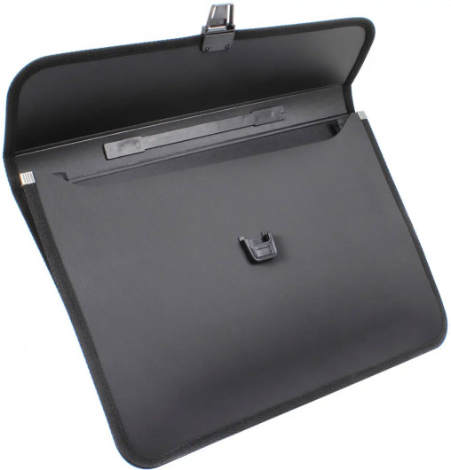 Портфель-картотека на 2 отделения, В4, с тканевой окантовкой, черн. 4Office - фото 5