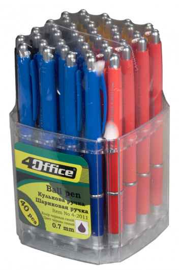 Ручка шариковая автоматическая 4-2011, корпус ассорт., стержень черн. 4Office - фото 3