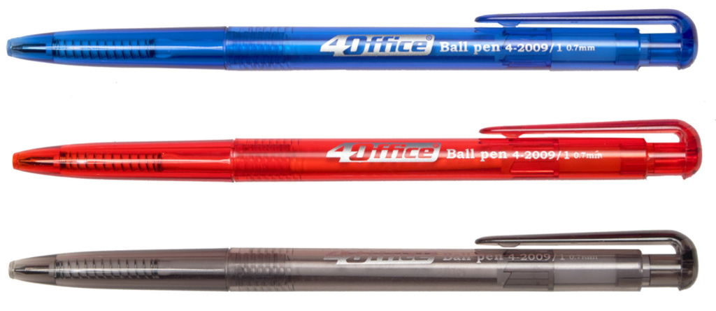 Ручка кулькова автоматична 4-2009/1 корпус асорт., ст. син. 4Office - фото 3