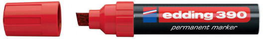 Маркер перманентний, клиноподібний наконечник 4-12мм., Гігант 390, червон. Edding - фото 7