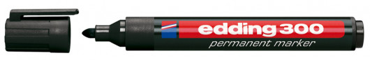 Маркер перманентний, круглий наконечник 1,5-3мм., 300, чорн. Edding - фото 7