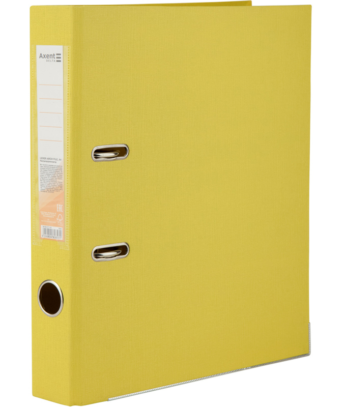 Реєстратор 5см. А4 (PP), двосторонній, жовт. Axent Delta - фото 4