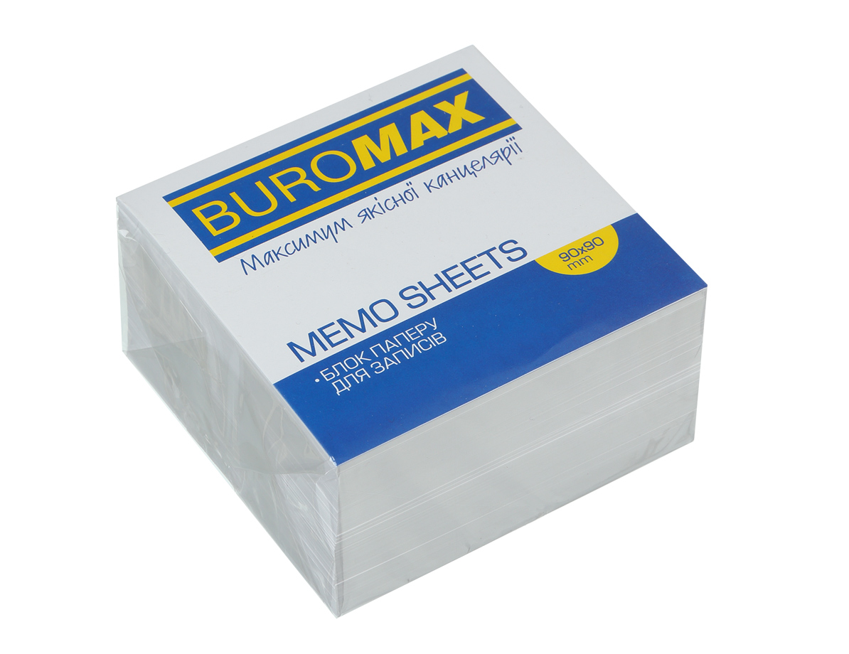 Блок для запису неклеєний 90*90*50мм., біл. BuroMax - фото 2