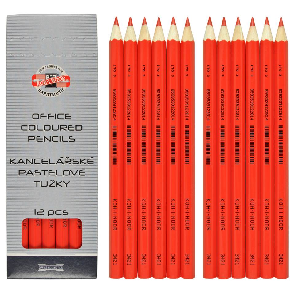 Олівець червоний, заточений, шестигранний корпус, черв. Koh-i-noor - фото 4