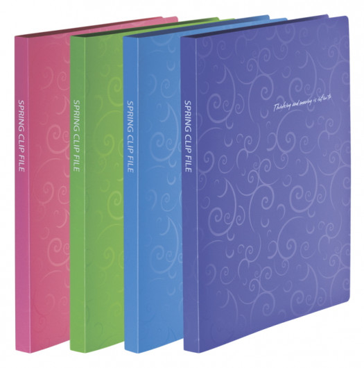 Папка зі швидкозшивачем та бічною кишенею Barocco, пластикова, 18мм., рожев. BuroMax - фото 3