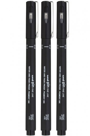 Лінер Pin fine line 0.2мм., корпус, чорн., ст., чорн. Uni - фото 6