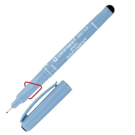 Набір Лінеров Document 0,25-0.7мм., 2631,  корпус блакит., стрижень чорн., 4шт./уп. Centropen - фото 5
